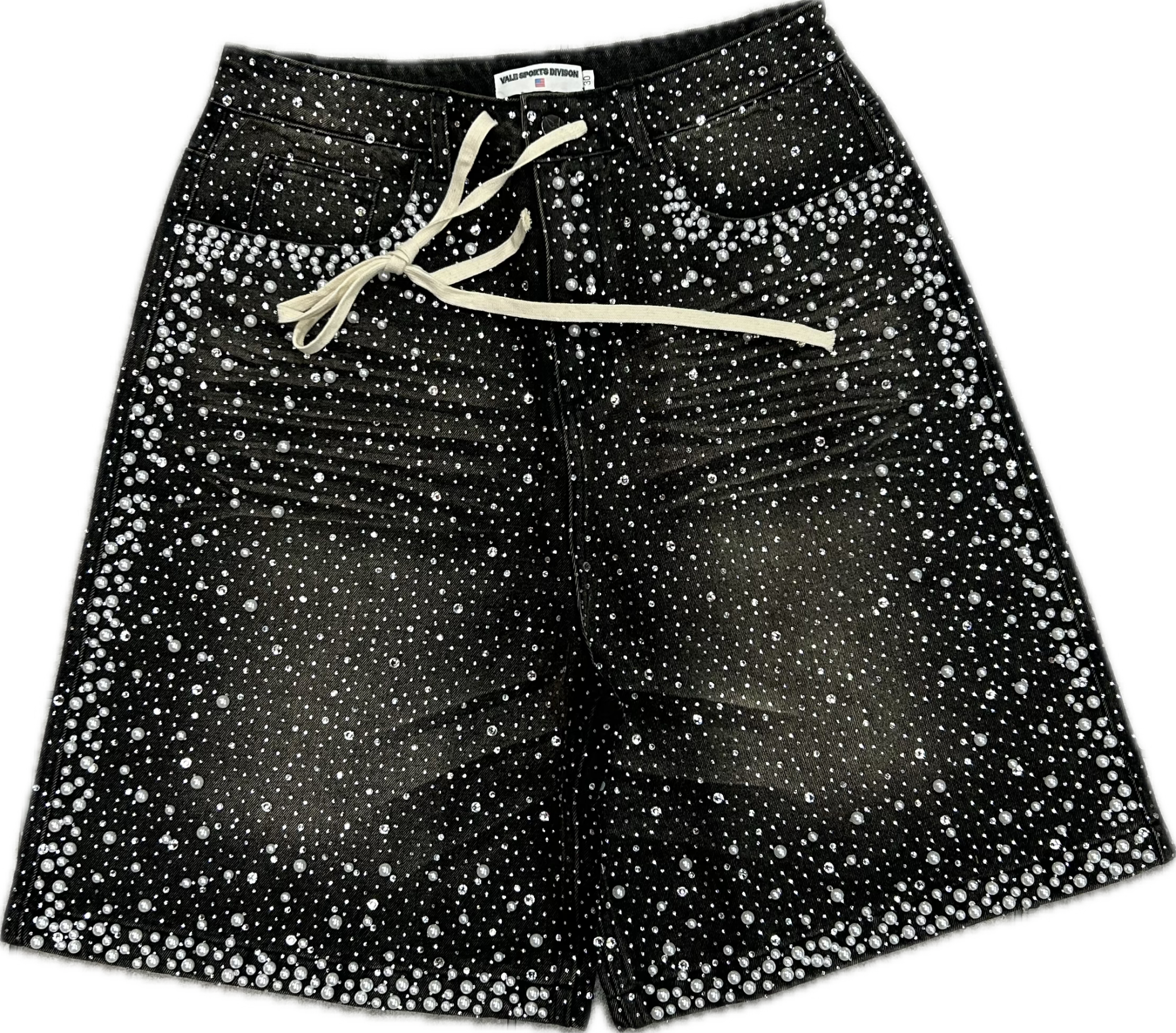 VALE BLACK STUDDED JORT