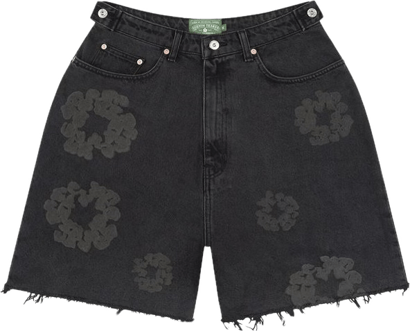 Denim Tears Mono Cotton Wreath Denim Shorts Black