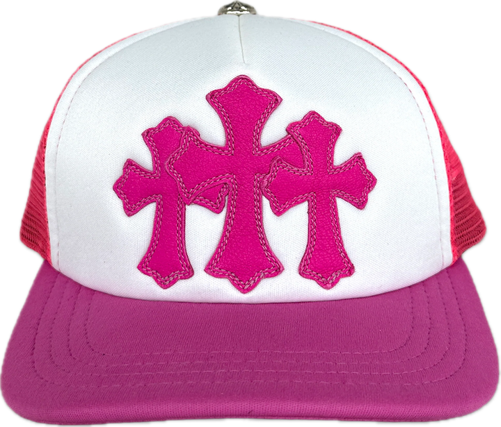 Chrome Hearts Triple Cross Patch Hat Pink