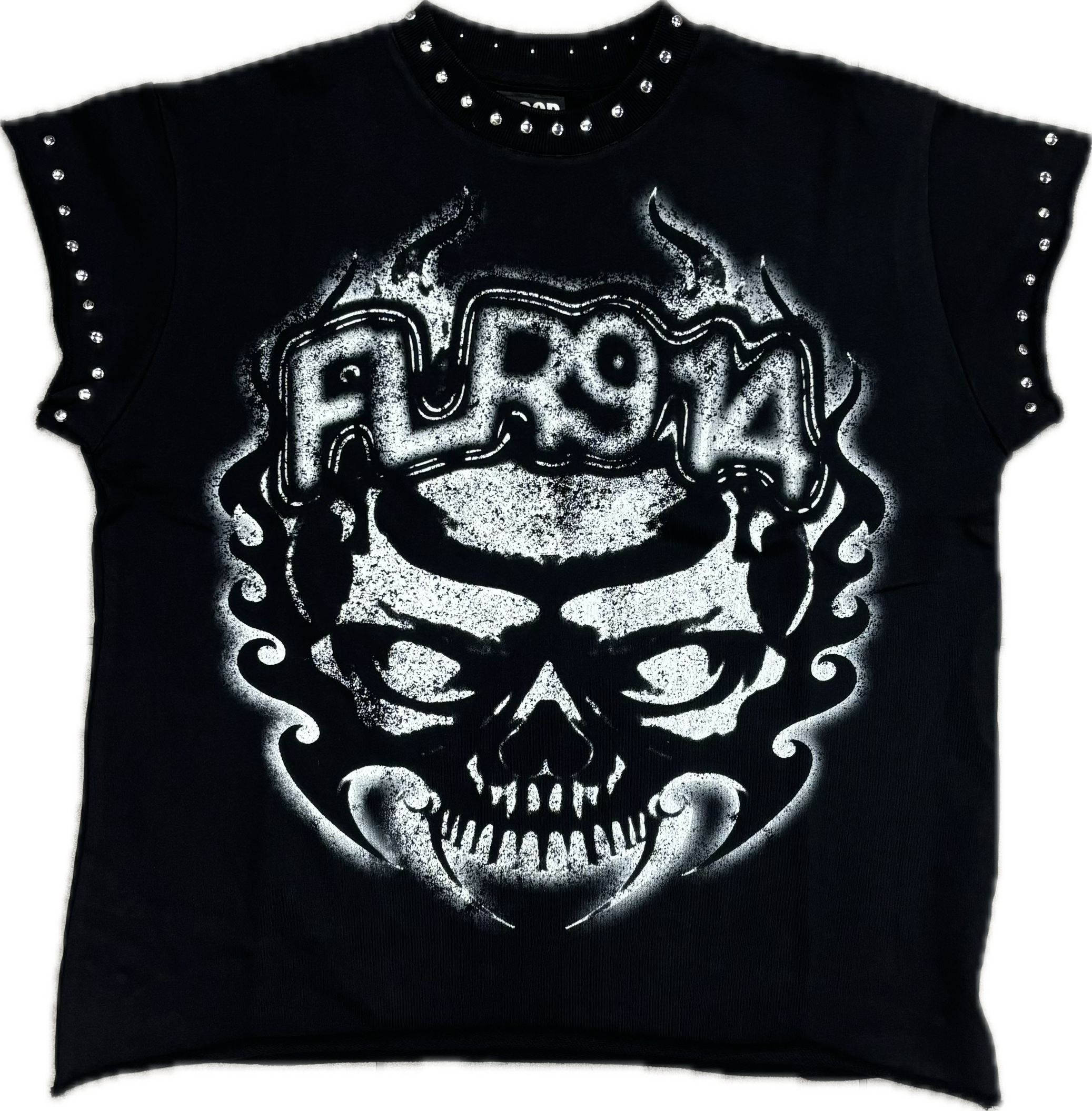FLOOR 914 SKULL CUT OFF TEE BLACK