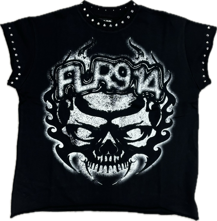 FLOOR 914 SKULL CUT OFF TEE BLACK