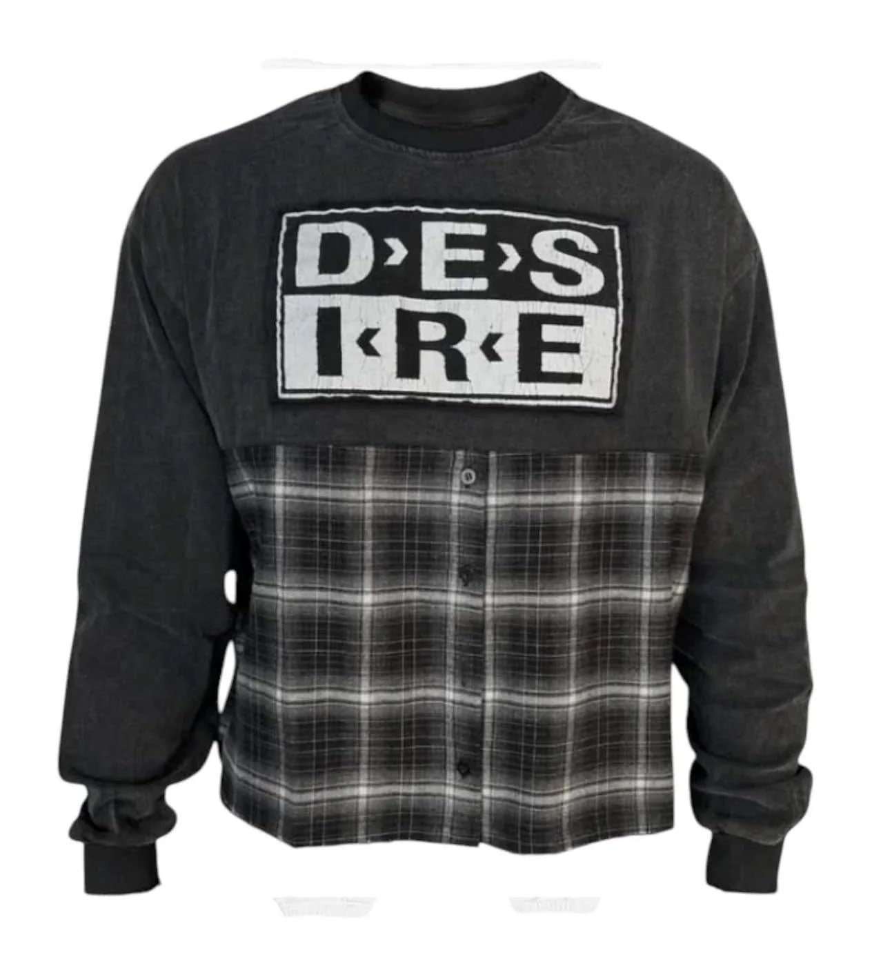 MATIERE DE DESIRS HYBRID FLANNEL TEE BLACK