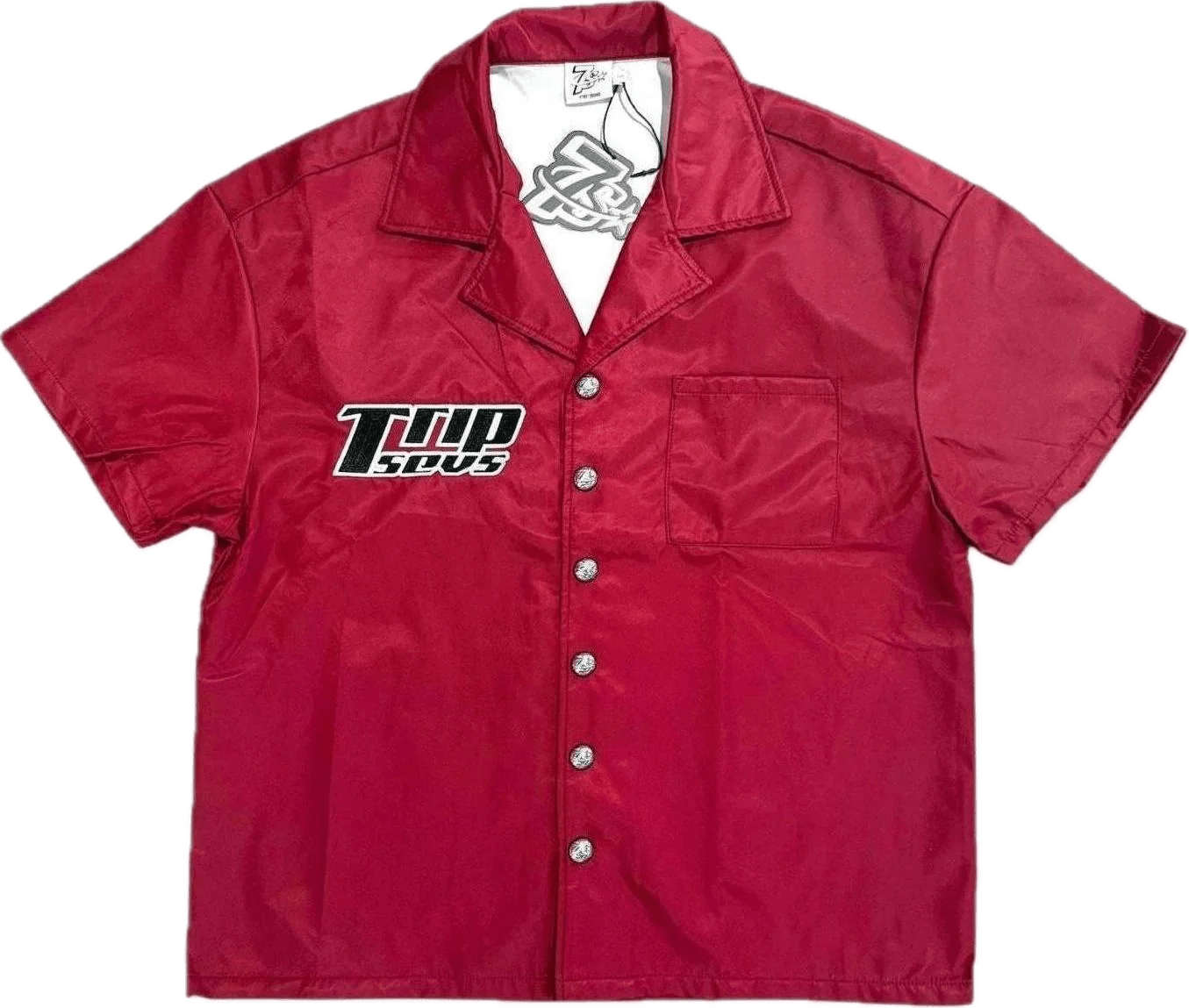 Triple 7's Red Nylon Top