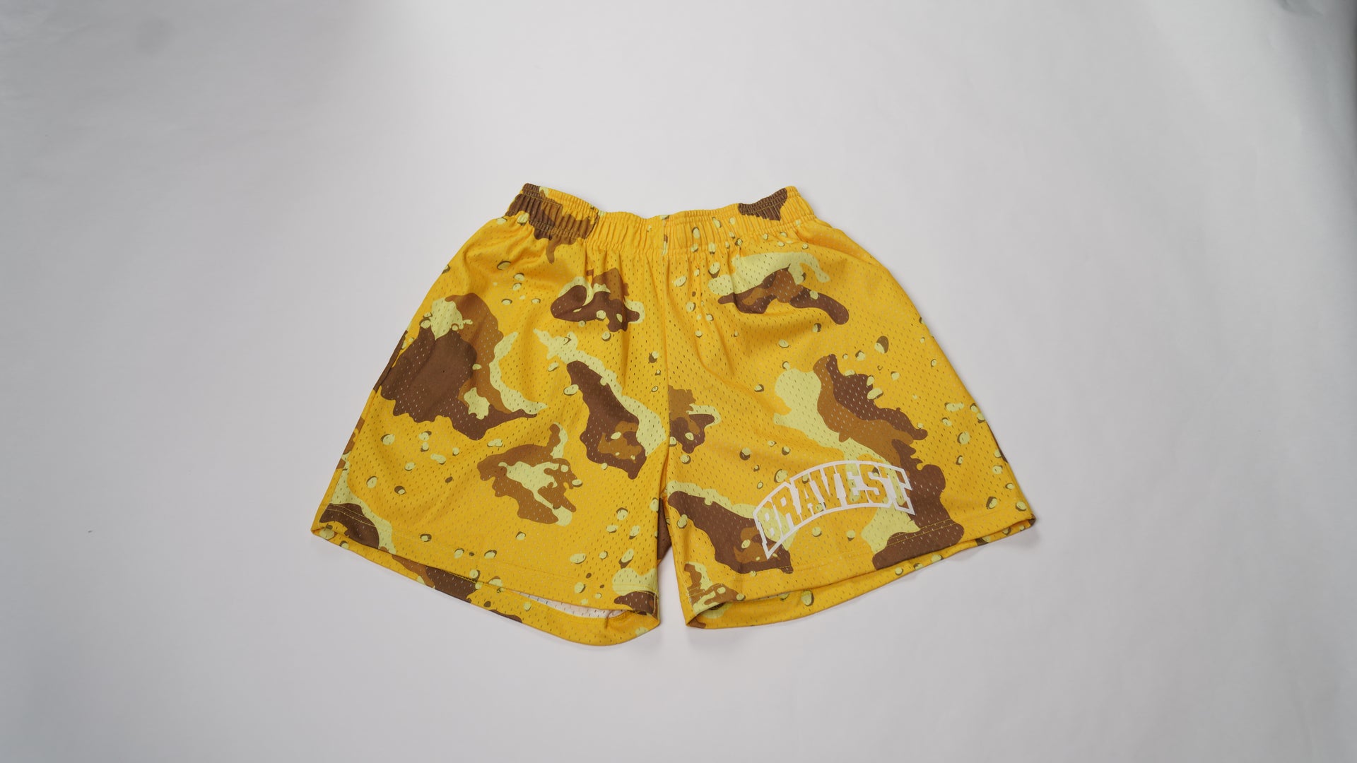 BRAVEST STUDIOS YELLOW CAMO SHORTS