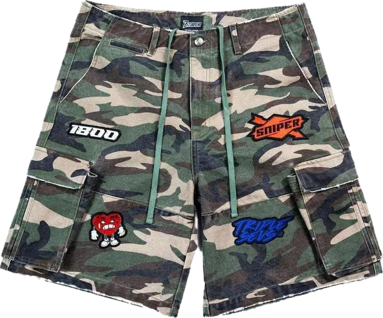 Triple Sevens x Sniper Gang Camo Shorts