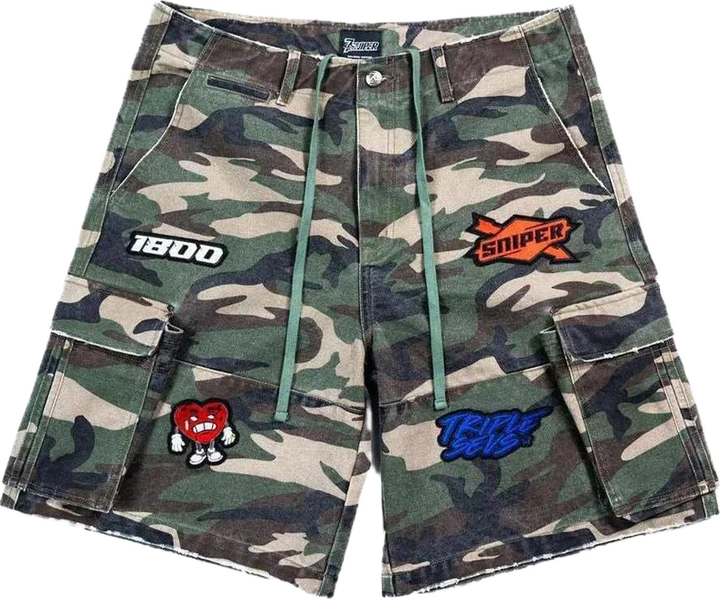 Triple Sevens x Sniper Gang Camo Shorts