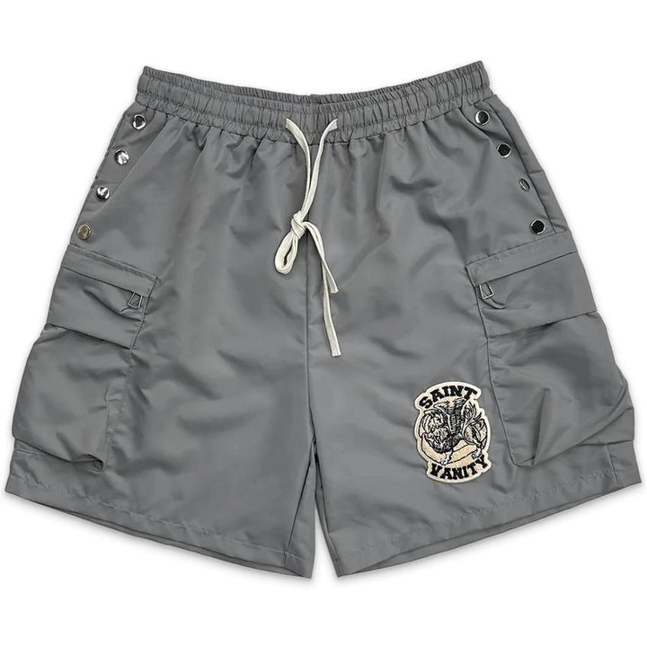 Saint Vanity Nylon Cargo Shorts Grey