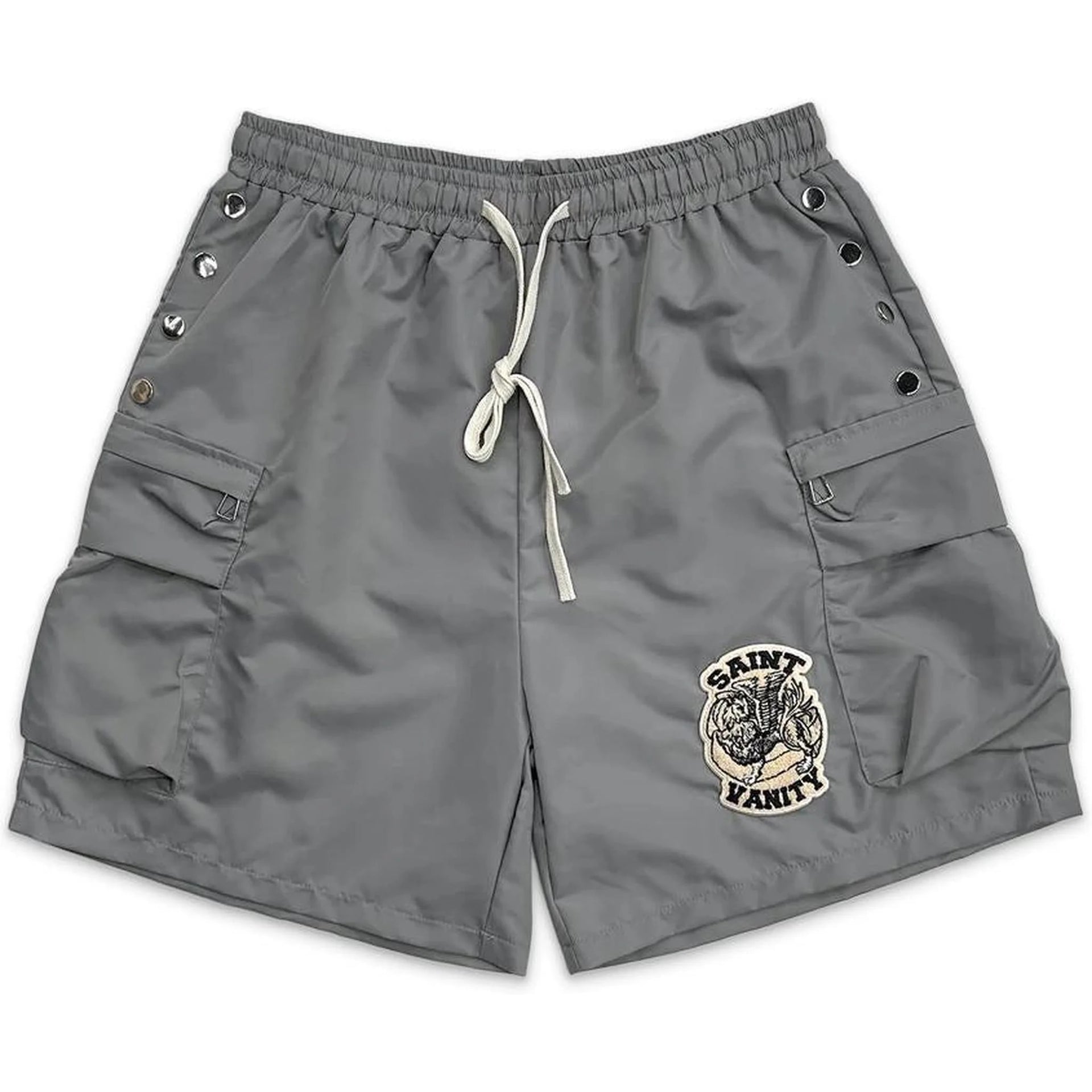Saint Vanity Nylon Cargo Shorts Grey