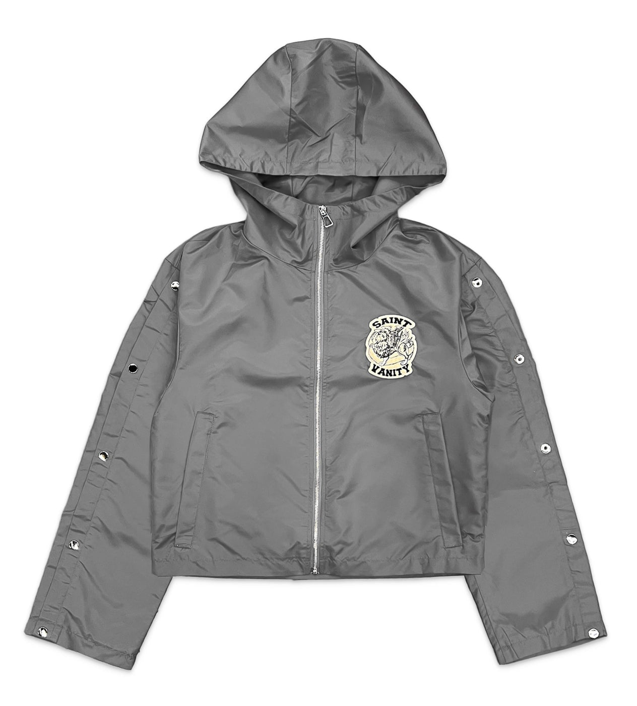 Saint Vanity Nylon Long Sleeve Hoodie Grey(72)