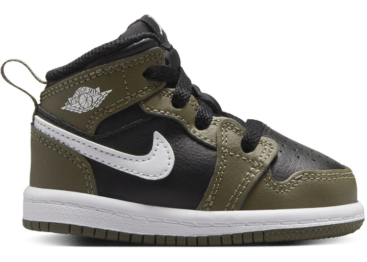 Jordan 1 Mid Black Medium Olive White (TD)
