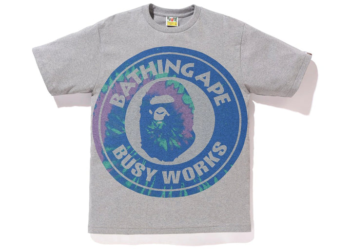 BAPE Pigment Tie Dye Big Busy Works Tee Grey/Blue