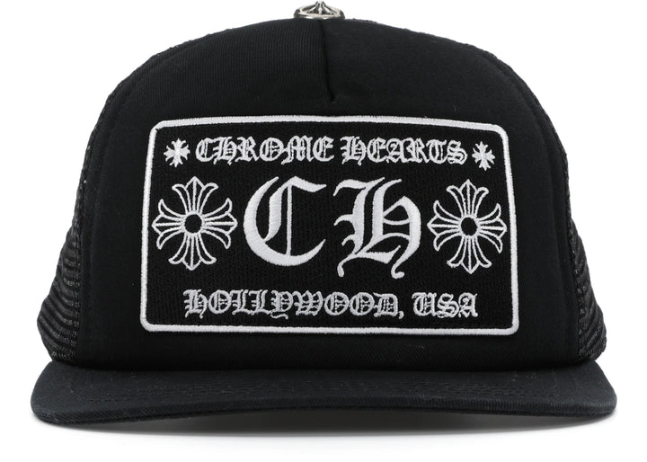 Chrome Hearts CH Hollywood Trucker Hat Black/Black