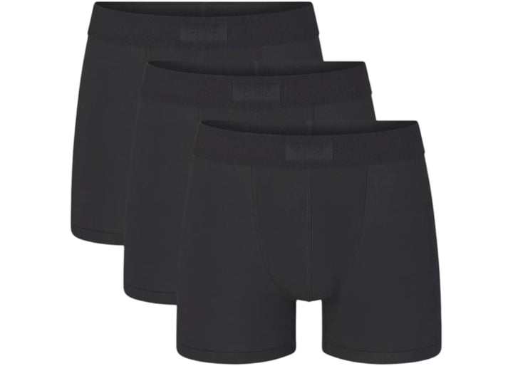 SKIMS Men's 3" Cotton Boxer Brief (3 Pack) Onyx