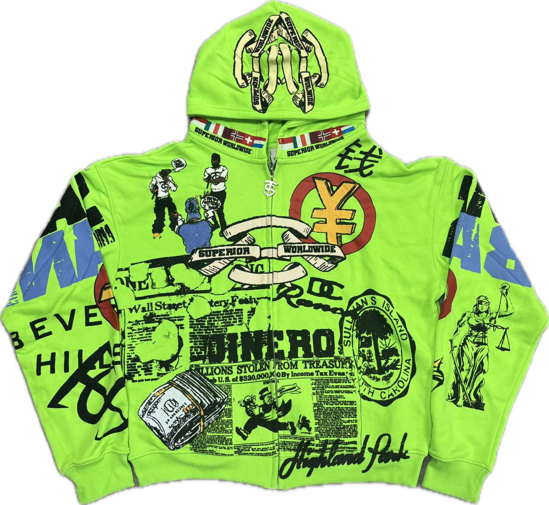 TOP SUPERIOR ROAE ZIP UP - LIME GREEN
