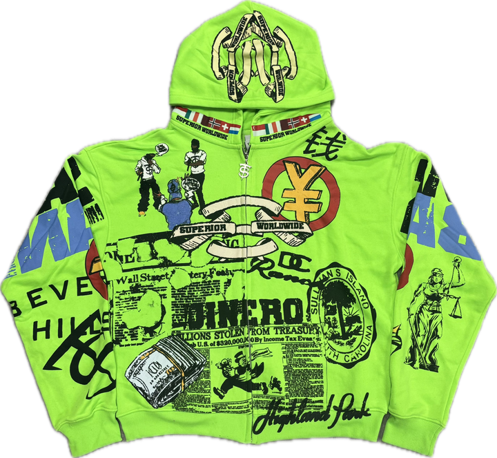 TOP SUPERIOR ROAE ZIP UP - LIME GREEN