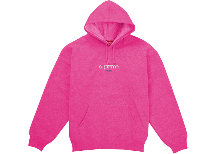 Supreme Classic Logo Miami Shop Hooded Sweatshirt Pink