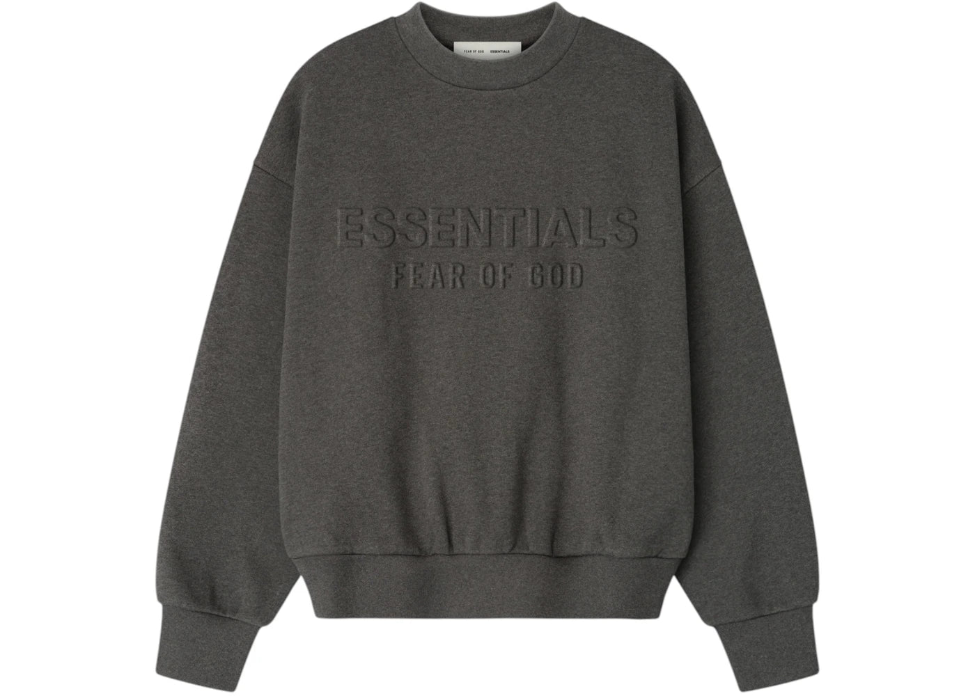 Fear of God Essentials Embossed Classic Crewneck Sweatshirt Charcoal Heather