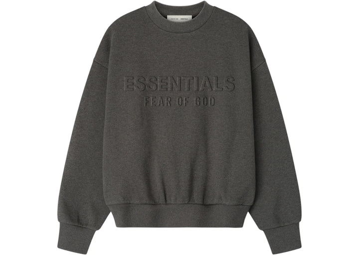 Fear of God Essentials Embossed Classic Crewneck Sweatshirt Charcoal Heather