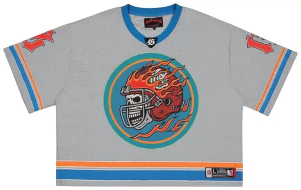 Godspeed first down jersey grey blue orange