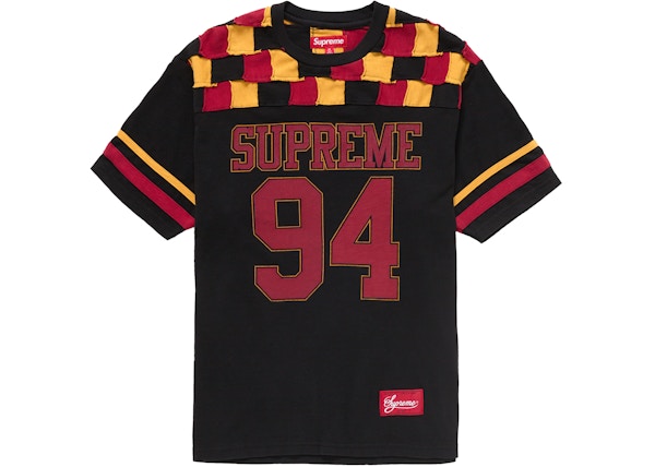 Supreme Patchwork Yoke Football Top Black