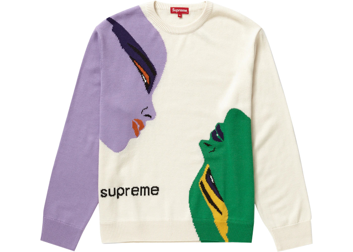 Supreme Faces Sweater Cream