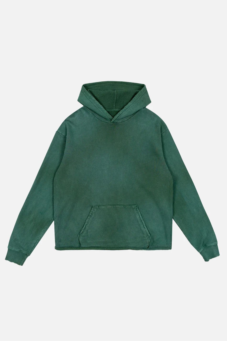 Strawberry Brand Waffle Hoodie Hunter Green