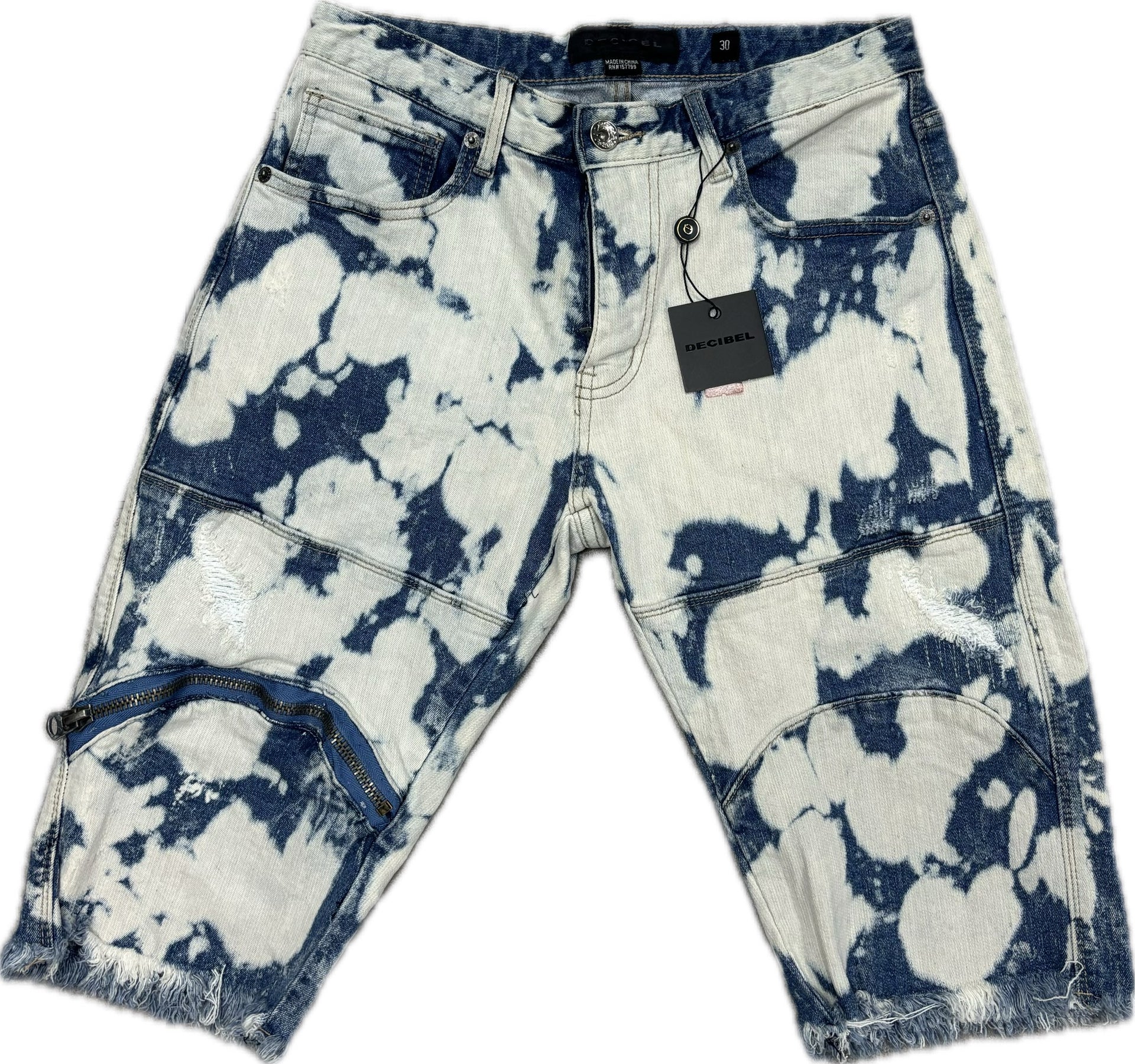 DECIBEL JEAN SHORTS LIGHT WASH BLEACH