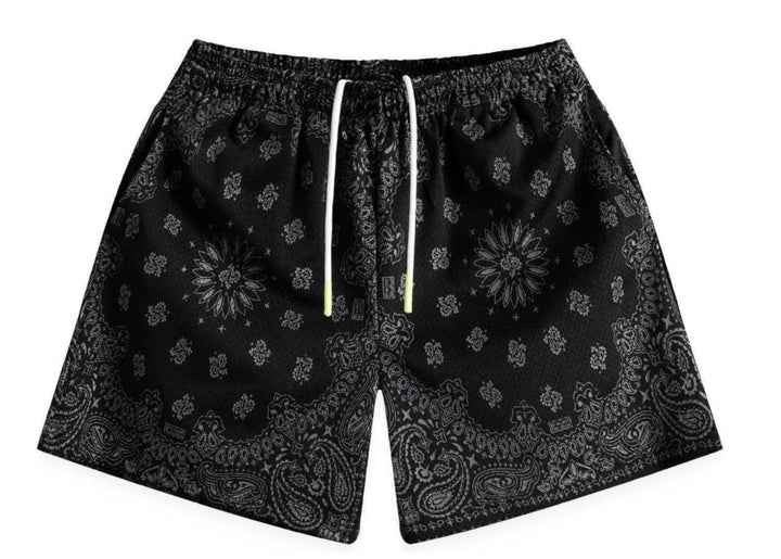 Bravest Studios Black Paisley Shorts