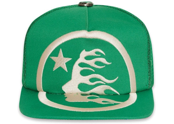 Hellstar Big Logo Trucker Snapback Hat Green