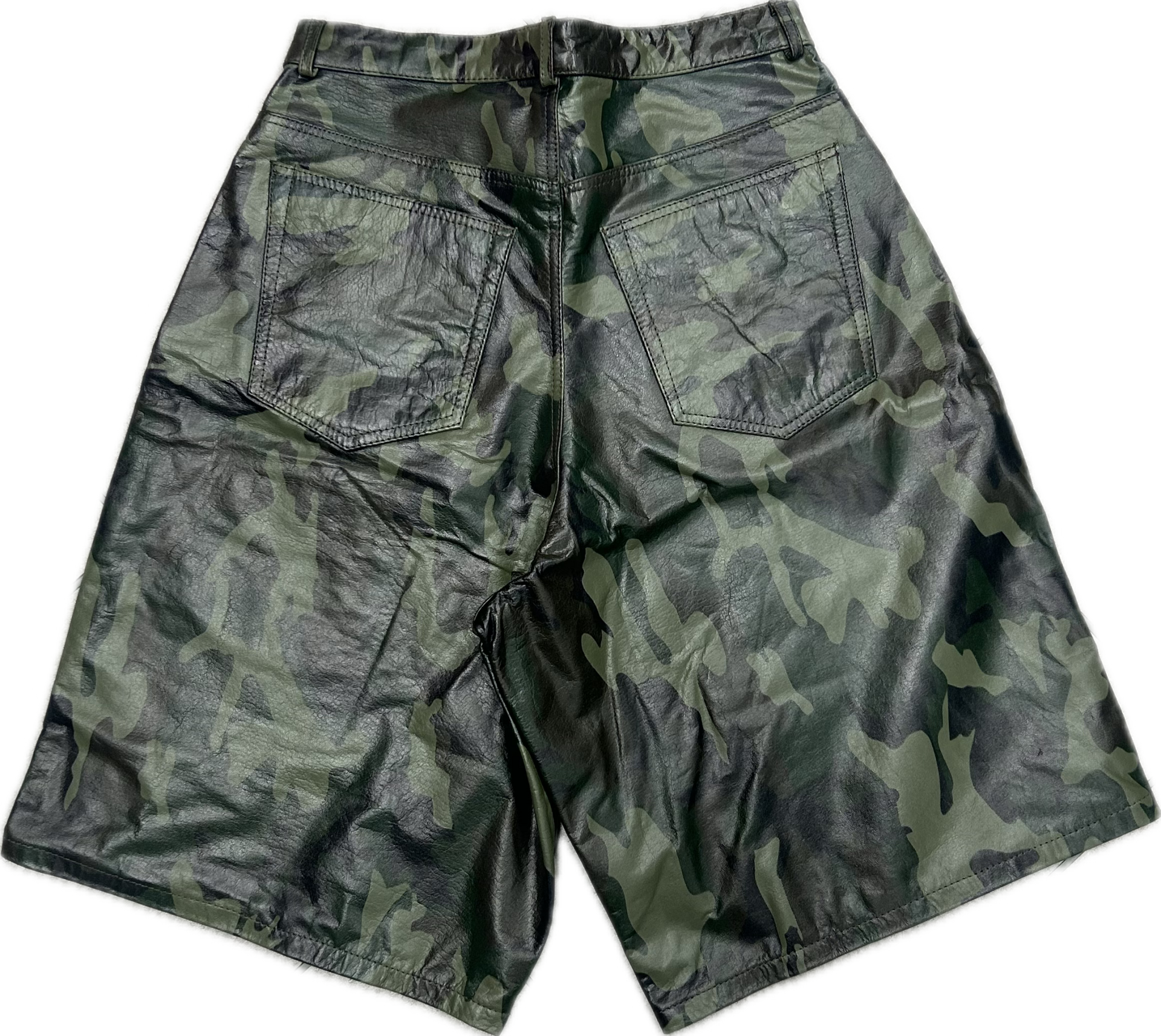 GV GALLERY BARRACK LEATHER CAMO SHORTS