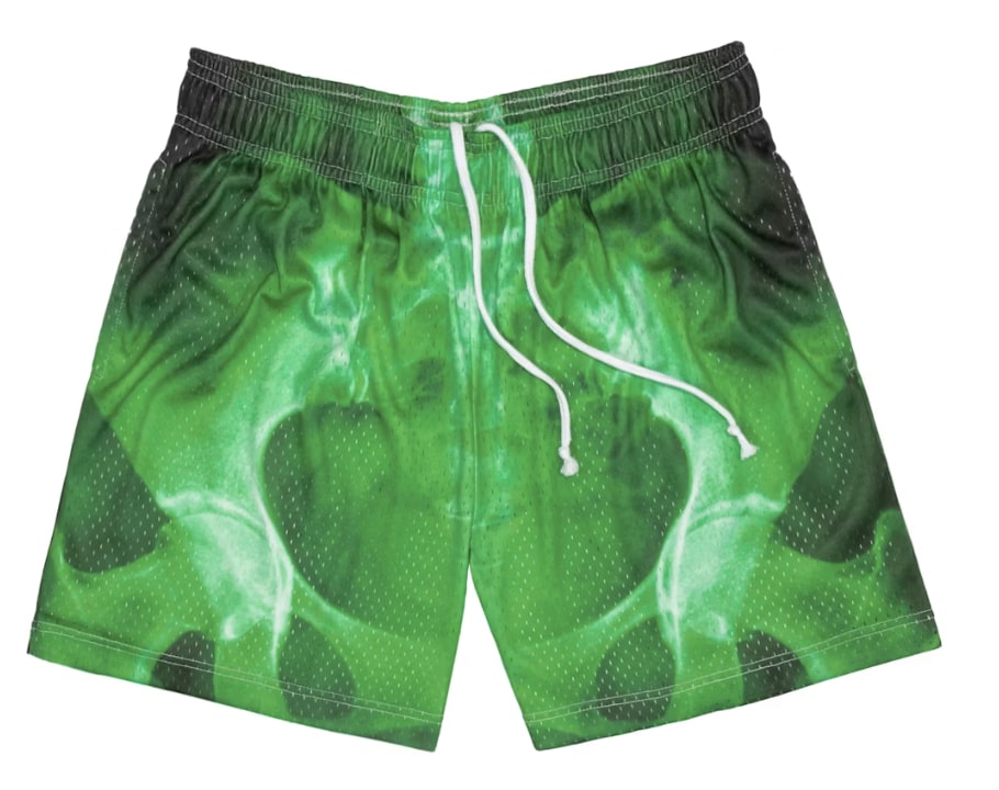 Bravest Studios Green Flame Shorts