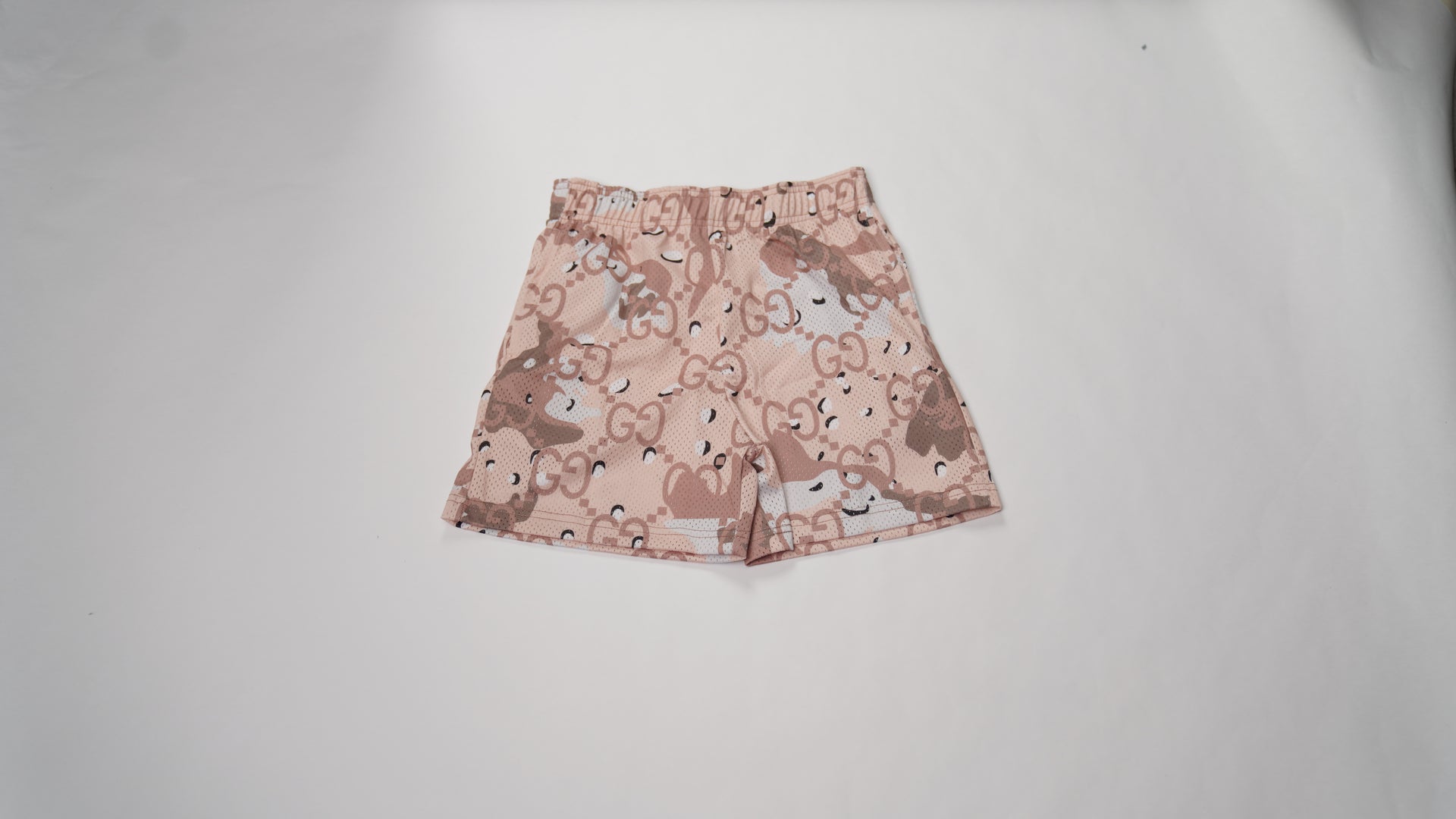 BRAVEST STUDIOS GUCCI BROWN CAMO SHORTS