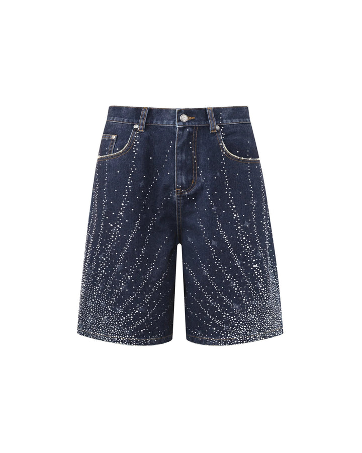 Birth of Royal Child 20K Diamond Starlight Denim Shorts in Blue