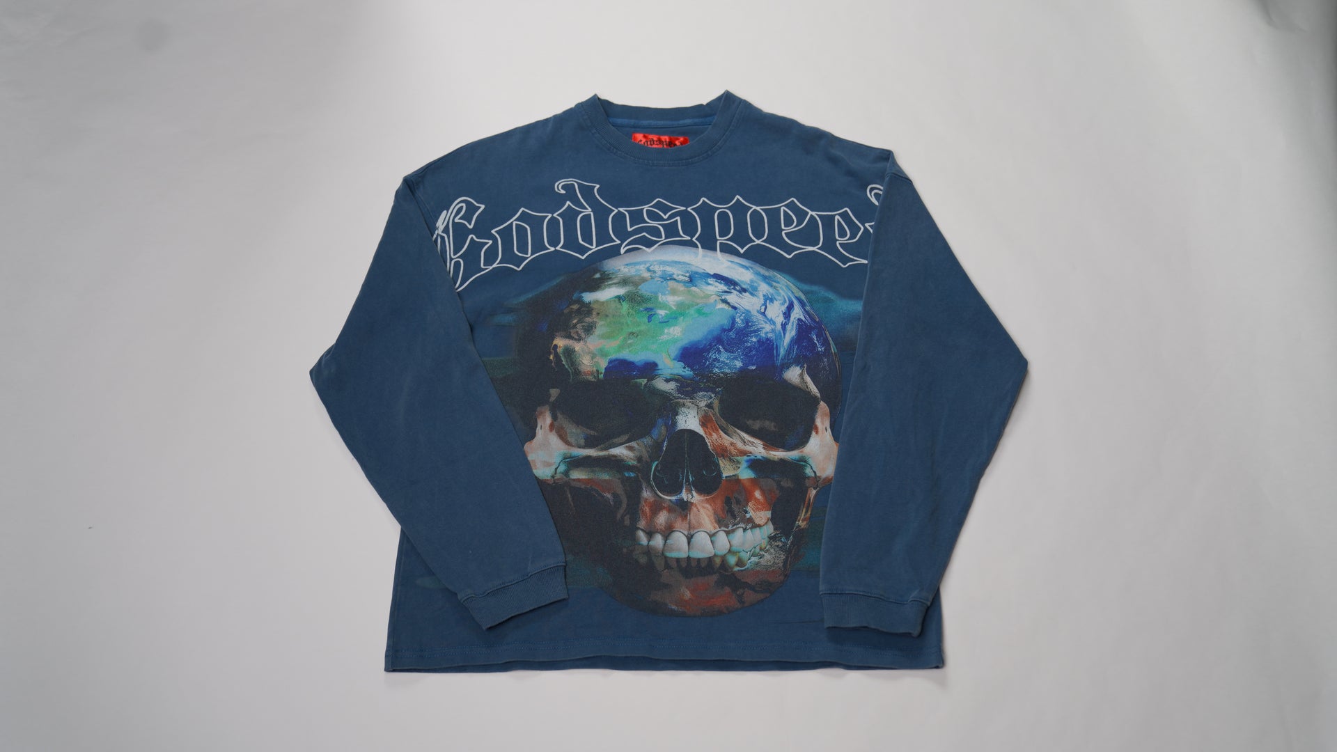 GODSPEED SKULL L/S TEE BLUE