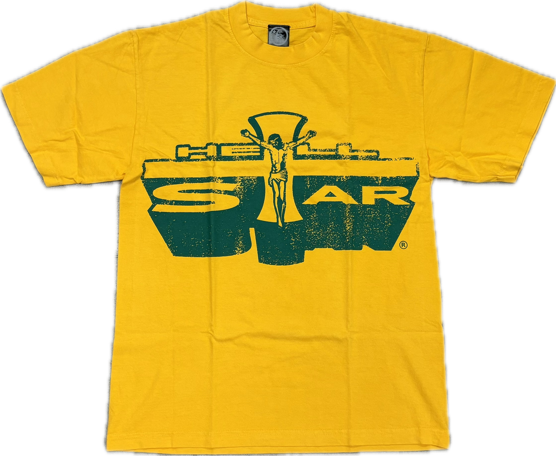HELLSTAR JESUS TEE YELLOW GREEN