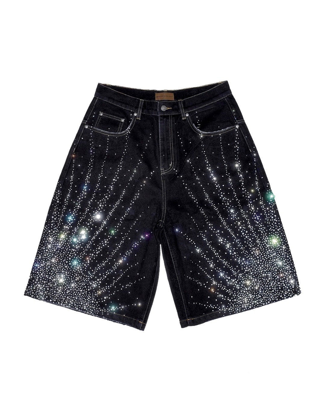 Birth of Royal Child 20K Diamond Starlight Denim Shorts in Black