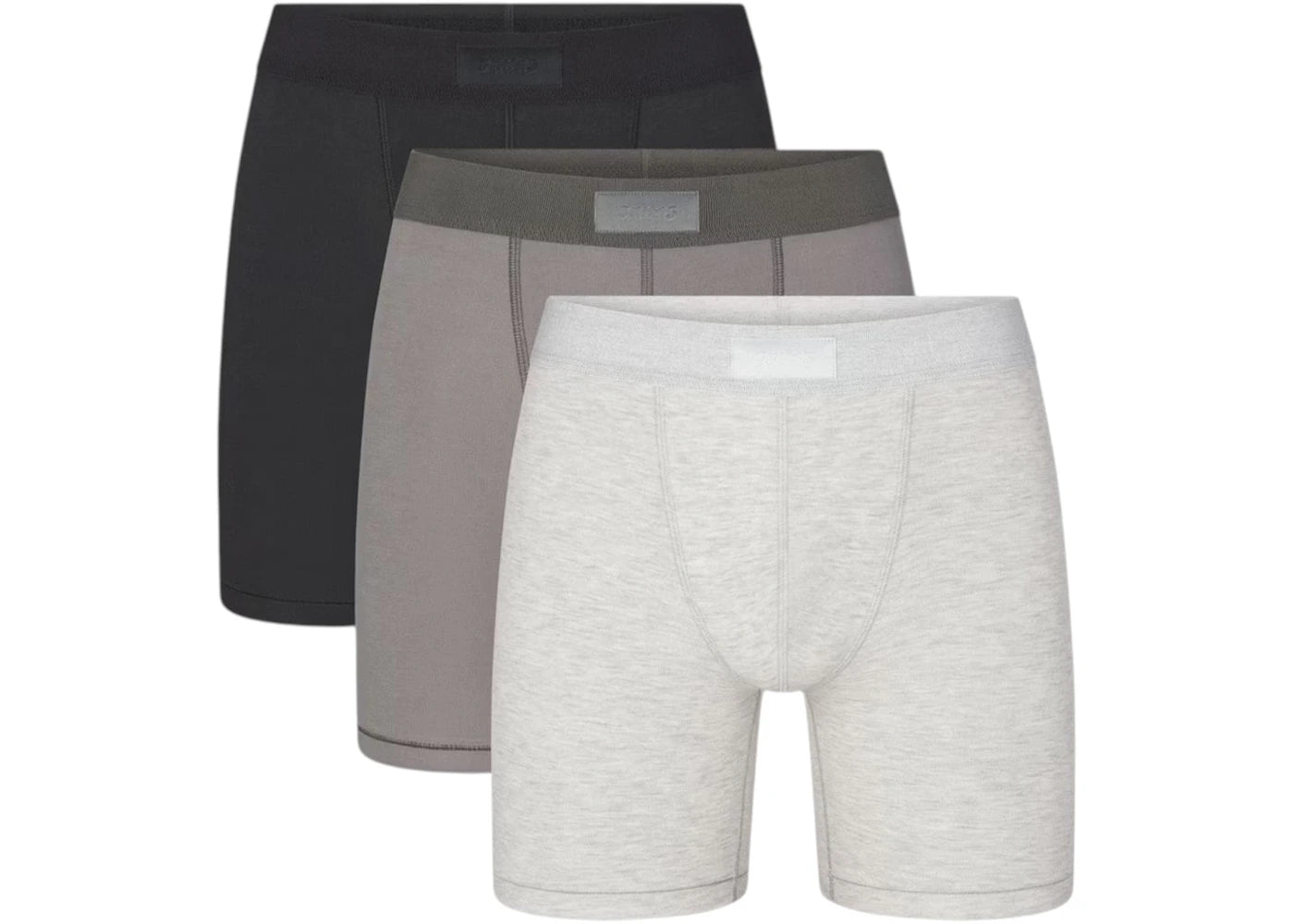 SKIMS Men's 5" Cotton Boxer Brief (3 Pack) Heather Multicolor