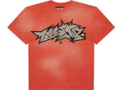 Hellstar Cracked Logo Distressed Tee Red