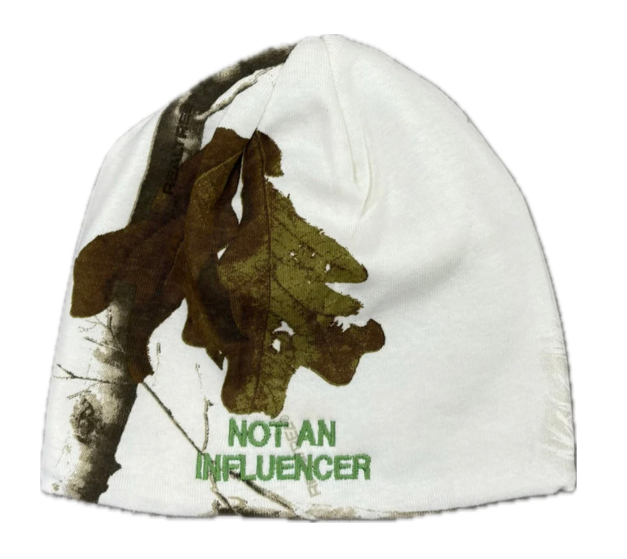 Not An Influencer White Beanie