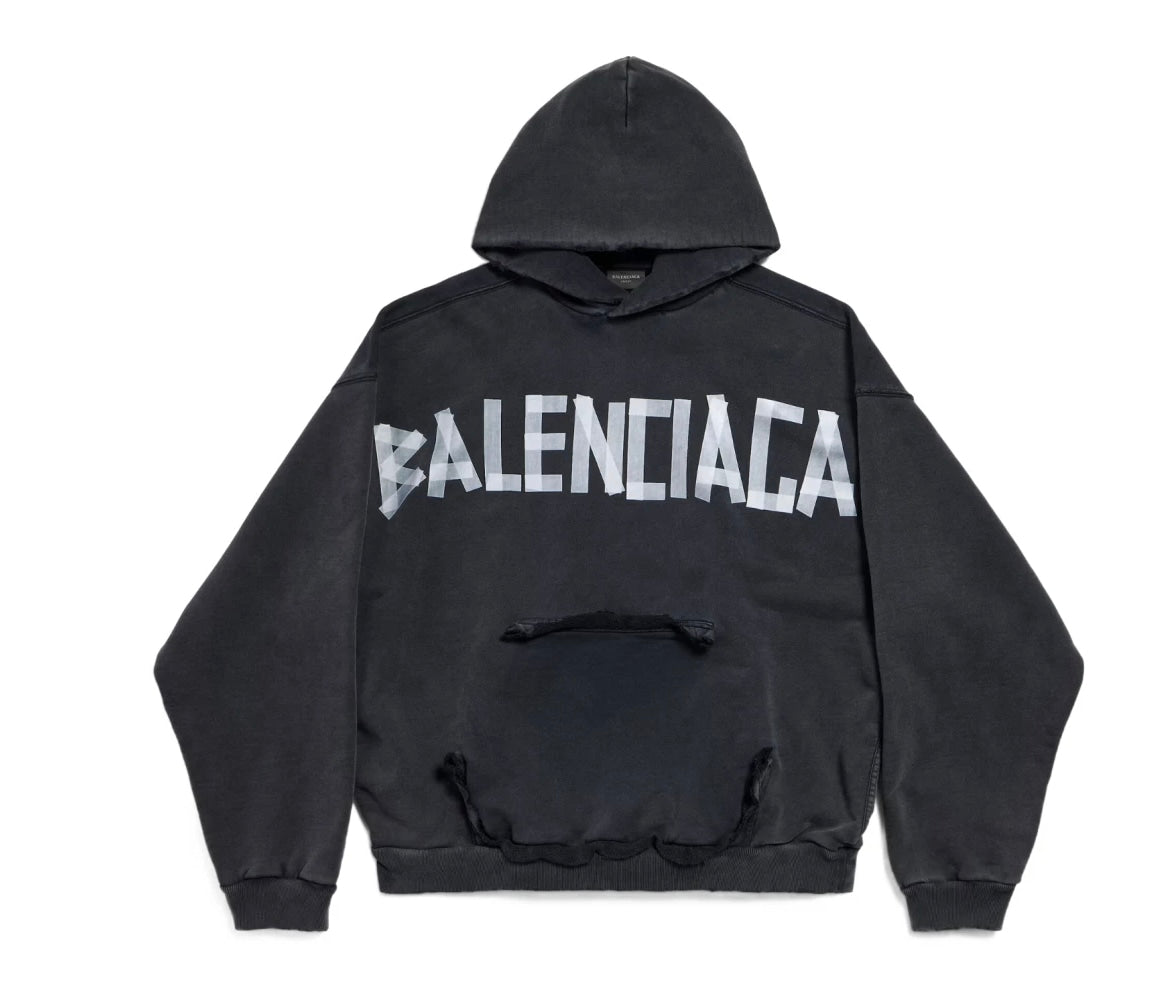 Balenciaga Ripped Pocket Tape Type Hoodie