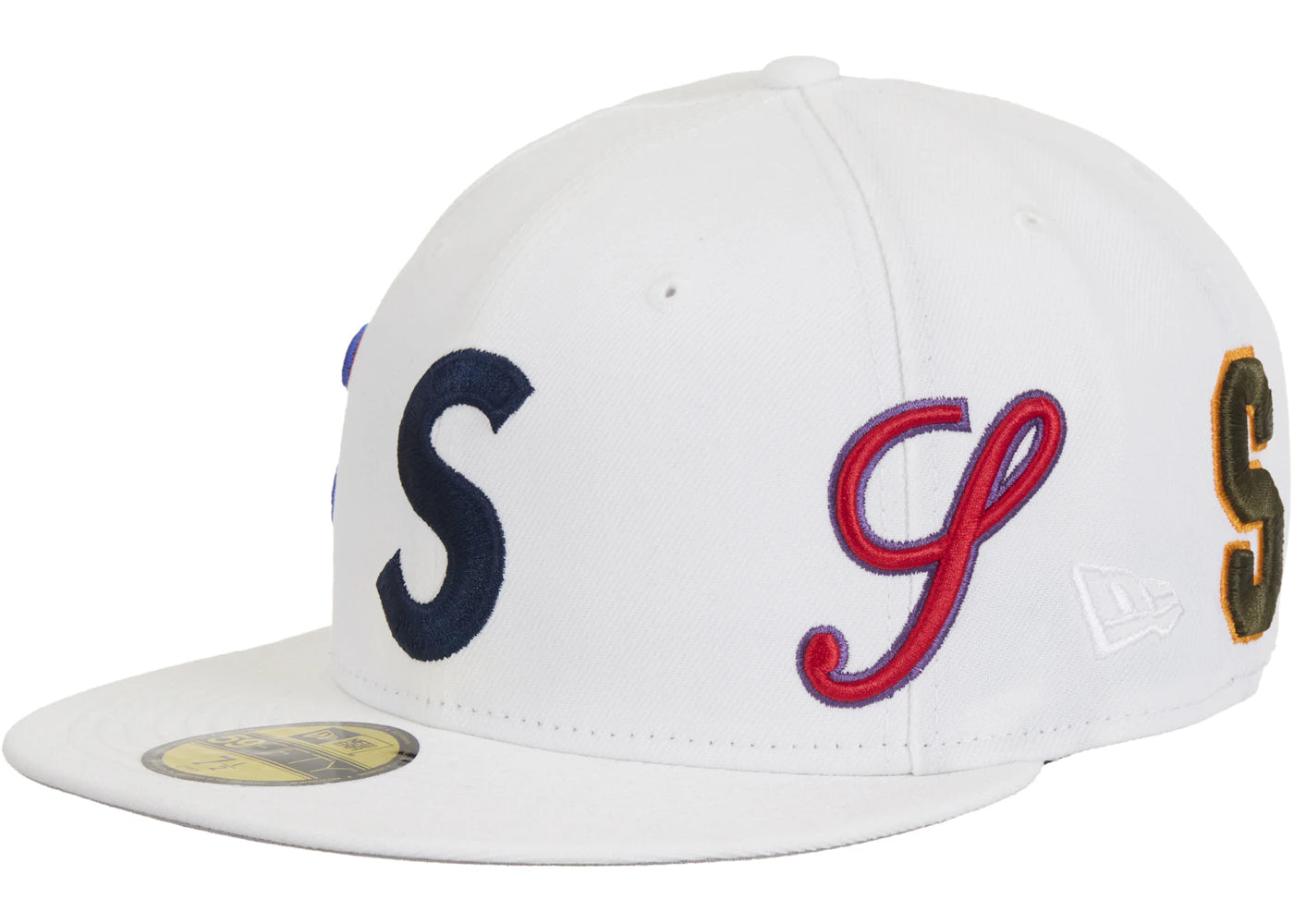 Supreme Multi S Logo New Era 59Fifty Fitted Hat White