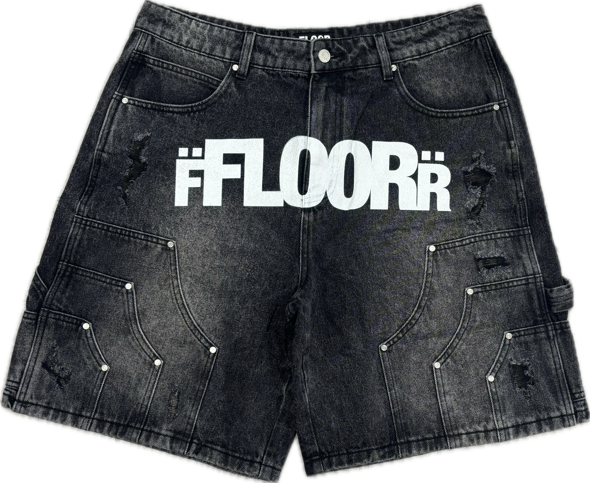 FLOOR 914 JEAN SHORTS BLACK WASH