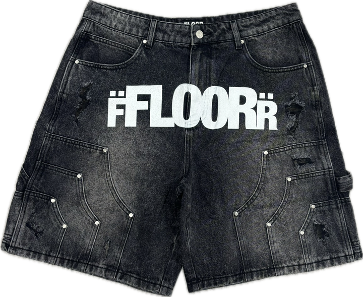 FLOOR 914 JEAN SHORTS BLACK WASH