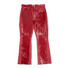 GALLERY DEPT RED LEATHER BRONCO JEANS