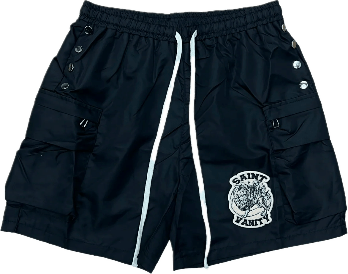 Saint Vanity Cargo Nylon Shorts Black