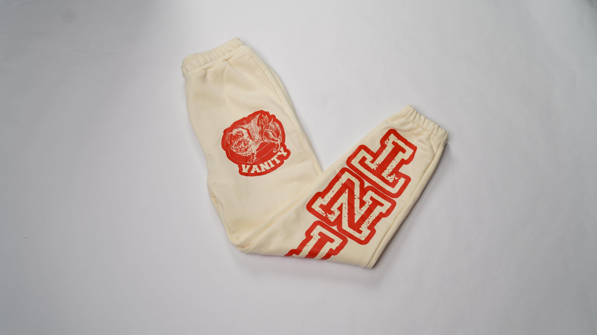 Saint Vanity Logo Sweatpants Cream 