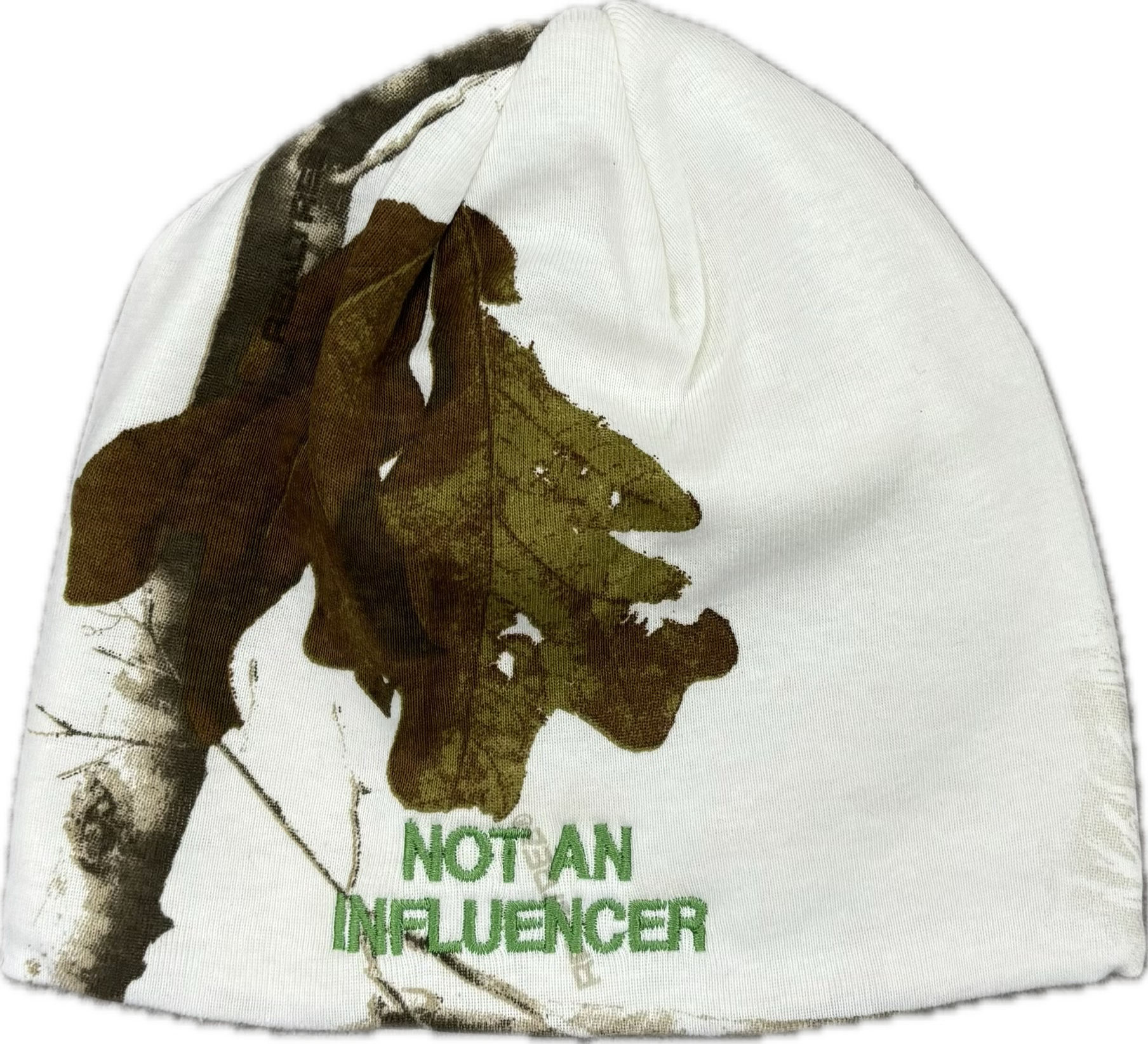 Not An Influencer White Beanie