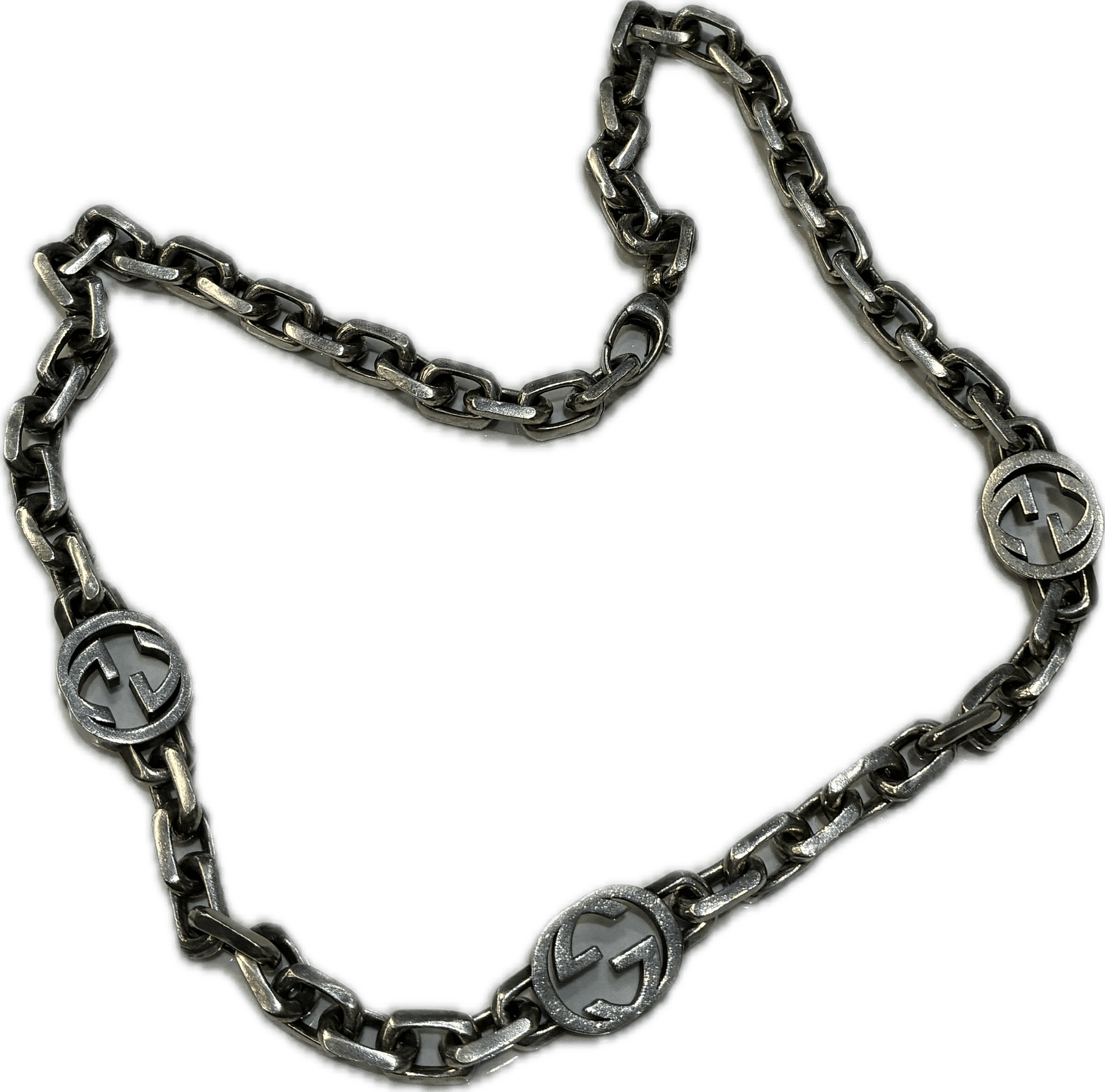 Gucci Silver Chain Necklace Logo