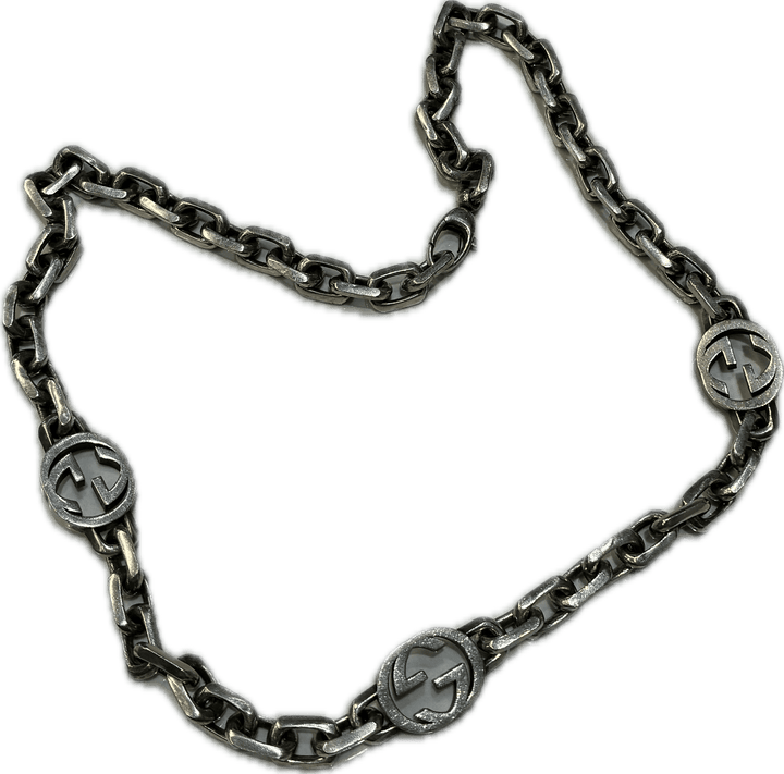Gucci Silver Chain Necklace Logo