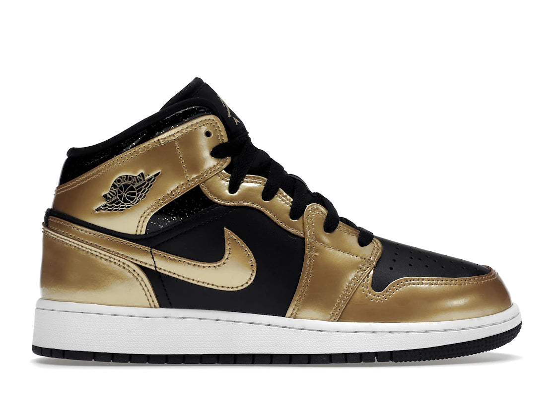 Jordan 1 Mid SE Metallic Gold Black (GS)